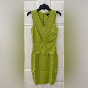 NWT Universal Standard Vibrant Green Chartruse Midi Raven Fitted Dress 4XS (XS)